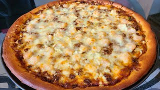 Spicy Shrimp and Hot sausage pizza | New Orleans style