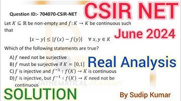 CSIR NET June 2024 Real Analysis Solution | CSIR NET June 2024 Mathematics Solution | Q.Id 704070