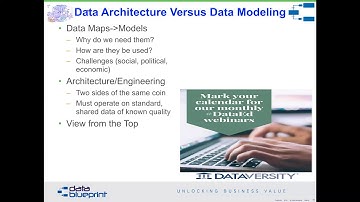 Data-Ed Webinar: Data Architecture vs. Data Modeling