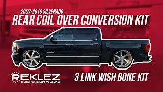 2007-2018 Silverado Rear Coil Over Conversion Kit, QA1,Tuck Big Billets,  3 Link Wish Bone Kit