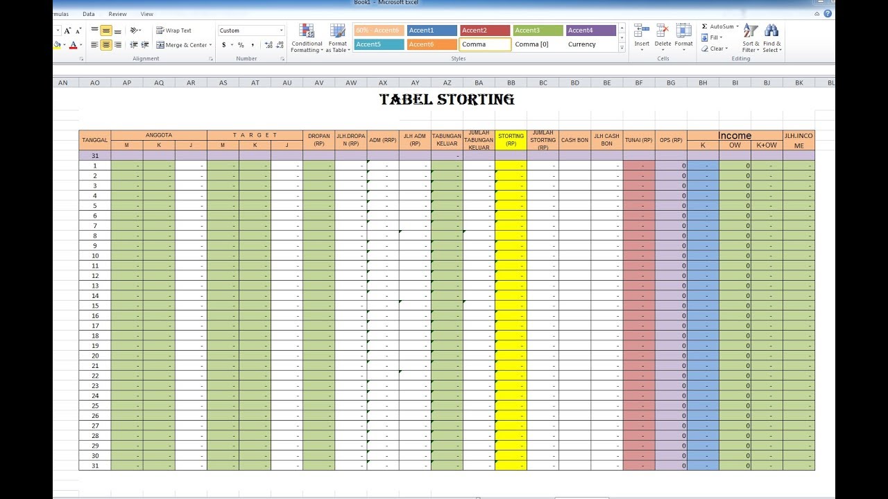 10++ Tabel arisan mingguan information