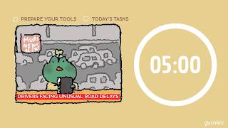 Study with Me | 30/5 Pomodoro Timer | 🐸🚗Traffic Jam, Lofi Jazz, No Mid Ads