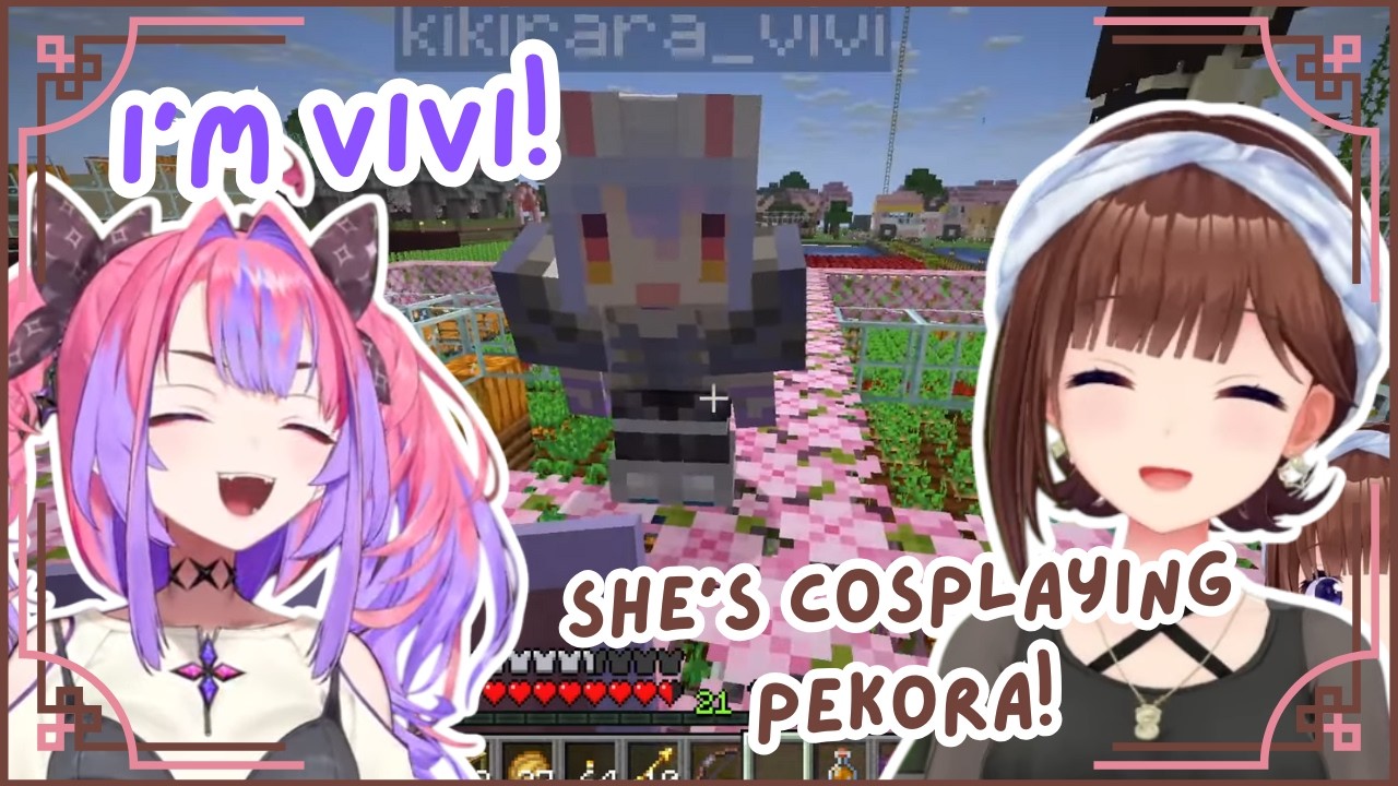 TEETEE! When Sora DAISENPAI Meets LEGENDARY FARMER Vivi Cosplay as Pekora... 🐰💖 | Hololive Clip