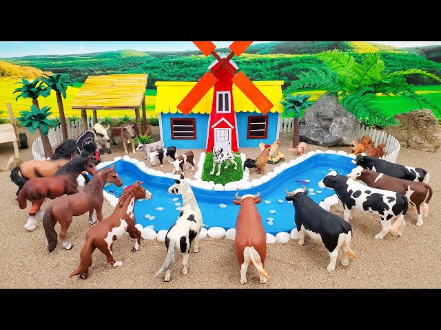 DIY how to make mini Cows, Horse Farm Diorama - Cattle Farm - Barn Animal - Farm House class=