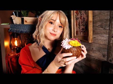 ASMR Relax at The Noble Canteen 🍹🌺 | BOTW Roleplay | Gerudo Town Oasis 🌴🥥