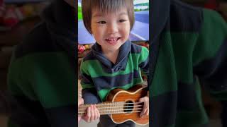 Learning to play ukulele #ukulele #cute #toddler #shorts