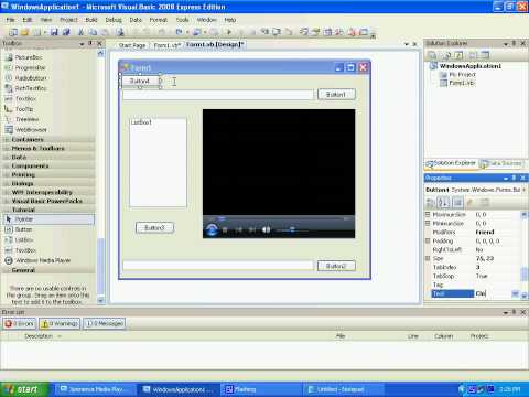 Make a Simple Media Player in Visual Basic Express 2008 Part 5/7