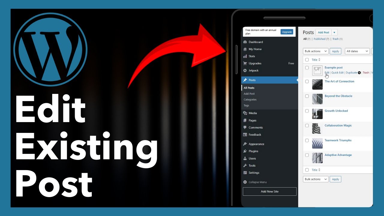 How to Edit Existing Post in WordPress - YouTube