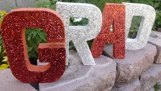 DIY 'Grad' Glitter Letters