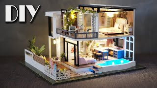 DIY Miniature Dollhouse Kit || West Creek House With Garden Villa Design - Relaxing Satisfying Video