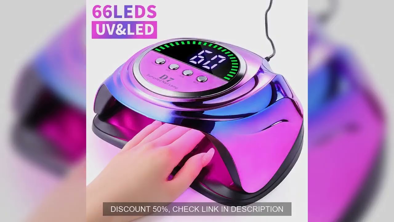 208W UV 66LED Nail Lamp With Dynamic Display Design for UV Gel Nails Polish Fast Curing Dryer Manicu
