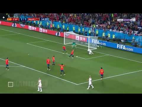 عارضة نورالدين امرابط ضد منتخب اسبانيا . Amrabt absolutely incredible shot vs spain