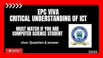 |EPC VIVA Q&A | CRITICAL UNDERSTANDING OF ICT | B.ed Practical examination 2024 |