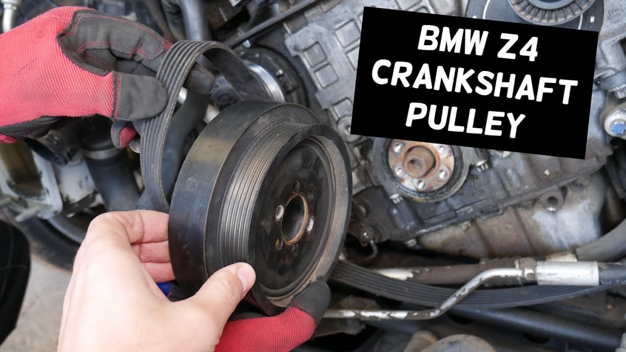 BMW Z4 CRANKSHAFT PULLEY REMOVAL REPLACEMENT. HARMONIC BALANCER PULLEY