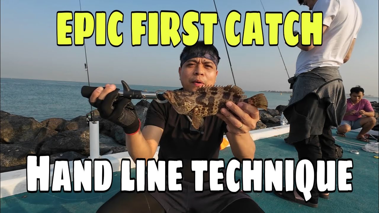 FIRST TIME FISHING FOR HAMOUR Using Traditional Hand Line Technique