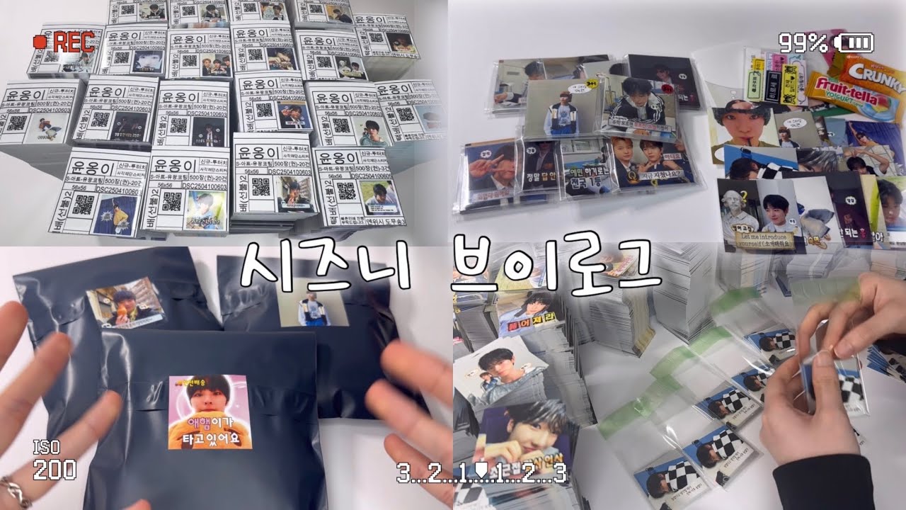 [시즈니 브이로그] 비공굿 14만원 발주깡하고 포장만 하는 영상 | 발주깡• 애즈랜드• 도무송• 떡메모지• 포장 브이로그• 엔시티위시