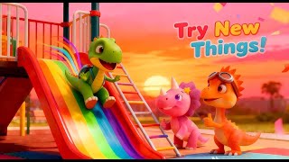 Toby the Tiny T-Rex and the Rainbow Slide #dinosaurs #cartoonforkids