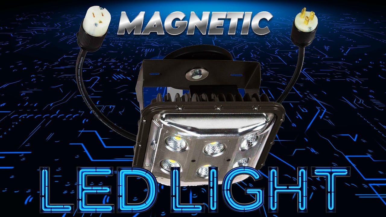 Magnetic Mount LED Work Light 60 Watt Portable - YouTube
