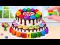 Mini Rainbow Oreo Chocolate Cake 🍪🌈 Satisfying Chocolate Drip Decorating - Tiny Cakes World