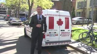 100-Yr Old Howie Morenz Hockey Stick & John Ross Matheson Flag