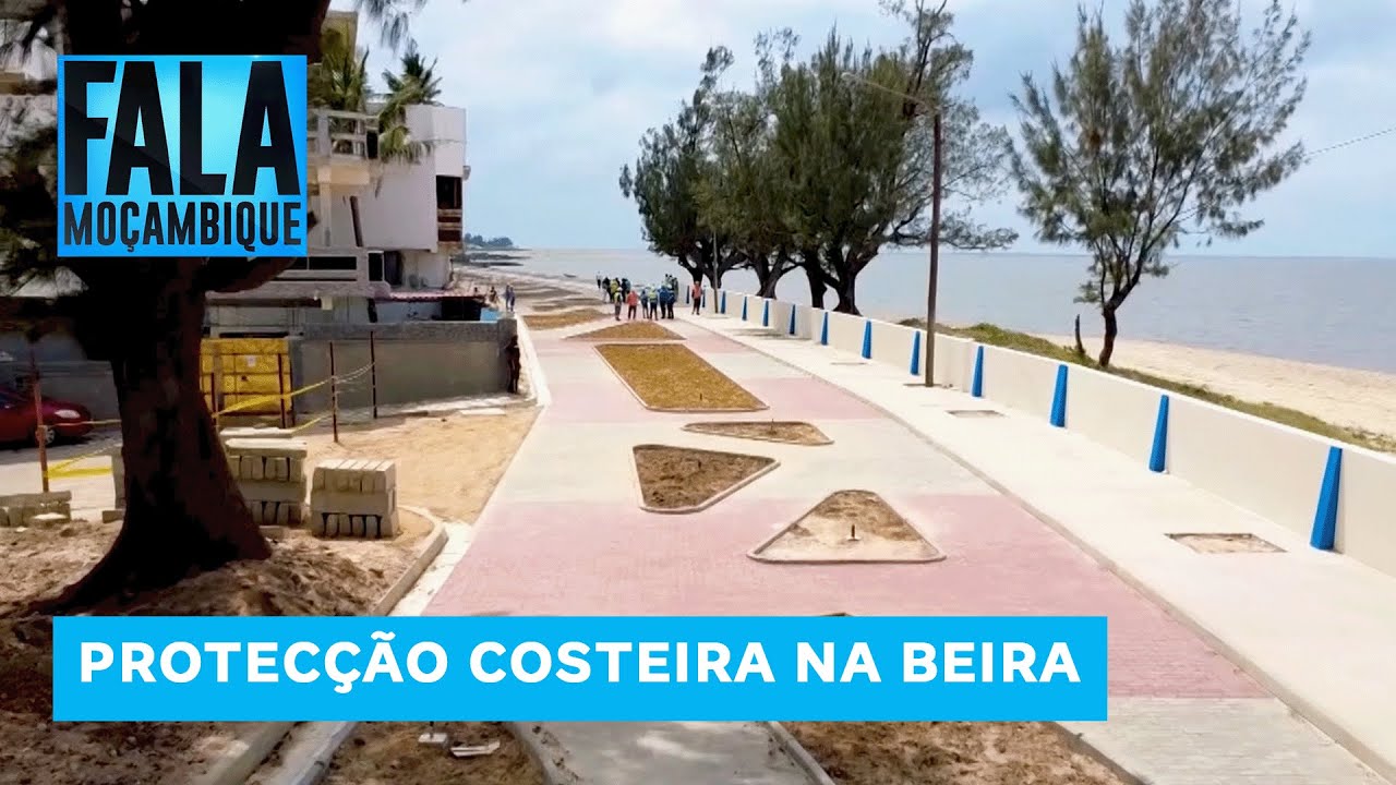 Na cidade da Beira  A primeira fase do muro e das obras de arte entram na fase conclusiva