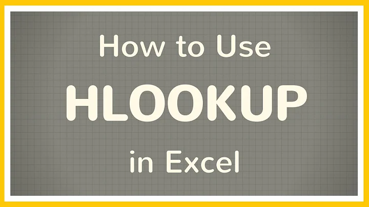 How to use the HLOOKUP Function in Excel - Tutorial