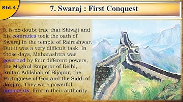 Swaraj: First Conquest | std 4 | EVS 2 | Lesson number 7 |Maharashtra State Board