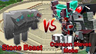 Minecraft |Mobs Battle| Stone Beast (Oryl's Adventures) VS CrimsonSteve's more mobs