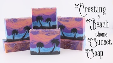 Creating a Beach Sunset Silhouette Cold Process Soap