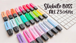 Toàn Bộ Màu Bút Stabilo BOSS Highlight / 23 Color Swatches | Happy Hidari