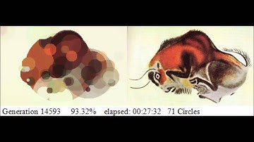 Bull cave painting drawn by genetic algorithm