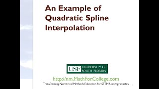 Chapter 05.05: Lesson: An Example of Quadratic Spline Interpolation