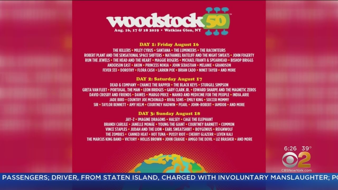 Woodstock 50 Lineup Announced YouTube