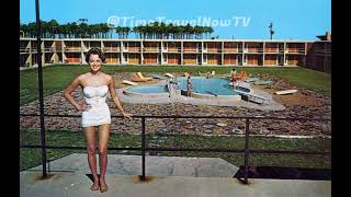 Vintage Holiday Inn Riviera, Dauphin Island Alabama 1950s, Retro Swimwear Poolside Americana