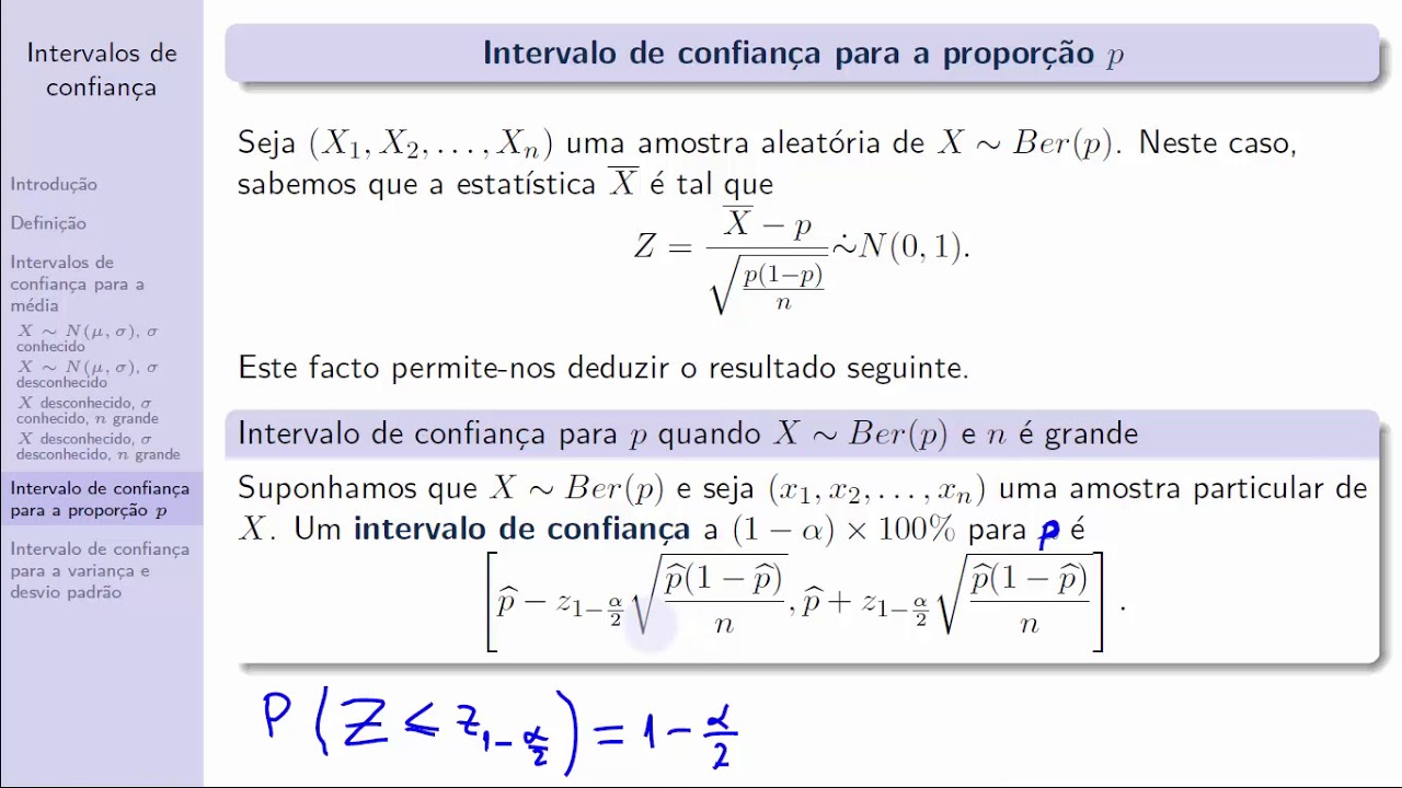 Intervalo de confiança parte 3 (proporção, variância e desvio padrão) YouTube Intervalo de confiança parte 3 (proporção, variância e desvio padrão) YouTube