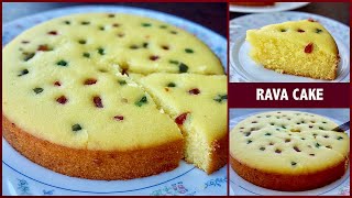 rava cake recipe | pineapple flavored rava cake | sooji cake recipe | semolina cake | cake in kadai