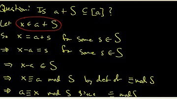 37 Equivalence Classes and Cosets