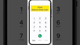 Ufone to Ufone balance Share code    |#youtubeshorts #shorts