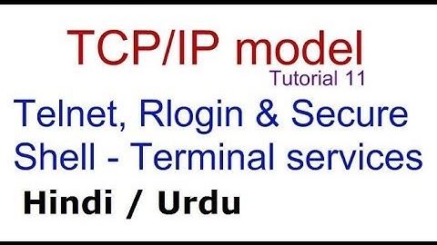 Telnet, RLogin, SSH Secure Shell : Terminal Services in Hindi Urdu, TCP/IP model Tutorial 10