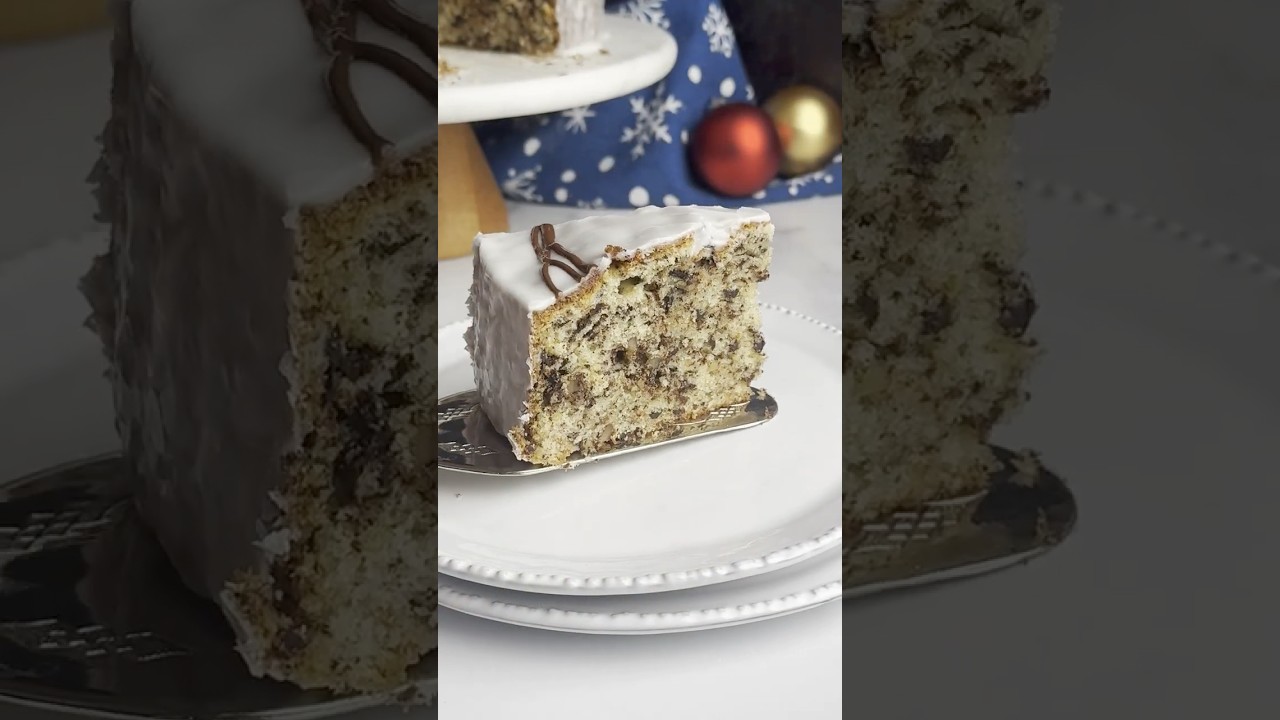 Греческий новогодний торт с шоколадом и грецкими орехами
