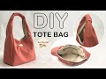 DIY CANVAS TOTE BAG // วิธีทำกระเป๋าผ้าแคนวาสสายผ้าในตัว