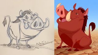 How To Draw Pumbaa From The Lion King L #Drawwithdisneyanimation