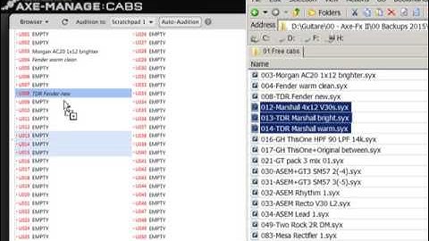 Axe Fx - Sending cabs with Axe Manage