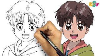 رسم سامي من كرتون انا و اخي || خطوة بخطوة للمبتدئين | تعلم رسم الانمي