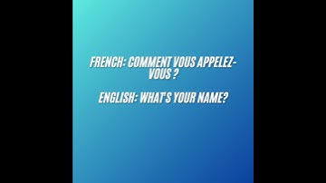 French: Comment vous appelez-vous ? English: What