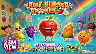 Fruits Name Song for Kids🍎🍌| Fast Nursery Rhyme Rap | Learn Fruits Easy | fruit song #nurseryrhymes 