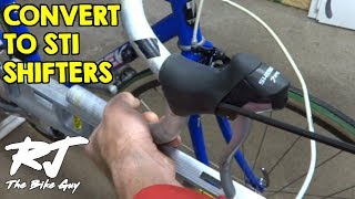 How To Convert From Downtube Shifters To STI Shifters (Brifters) On Vintage Bike