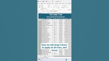 Auto-Update Serial Numbers in Excel Using This Simple Formula | Excel Tips  #excel #microsoftoffice