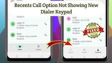 Fix Recent Call Option Not Showing On Dialer Keypad 2025 Update || Recent Call Option Missing