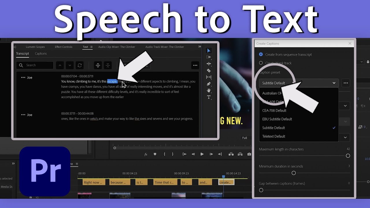 adobe speech to text